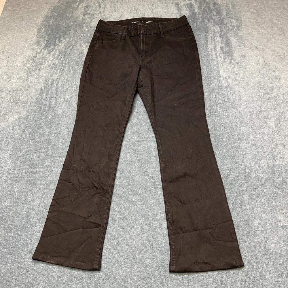 Old Navy Jeans Womens 6 30x26 Black Denim Dark Wash Mid Rise Wow Bootcut Leg